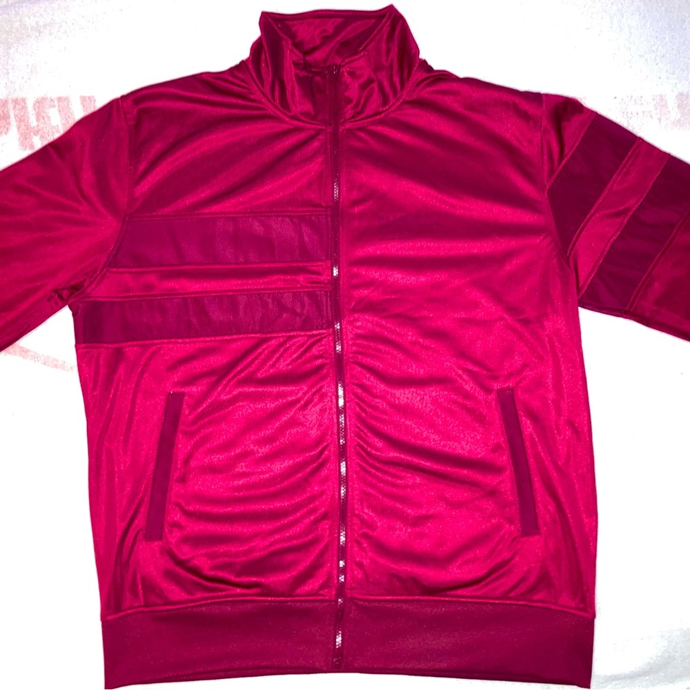 Mark Ecko Cut & Sew Red Maroon XL Extra Large Track Jacket